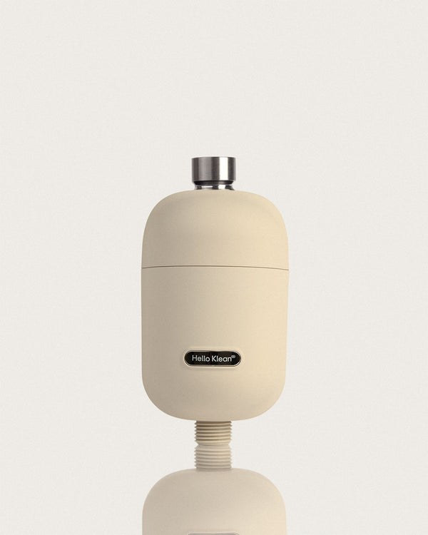 Beige Hello Klean inline Shower Filter 2.0